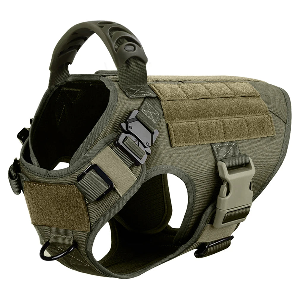 tactical dog harness with molle system – heavy-duty large dog vest
