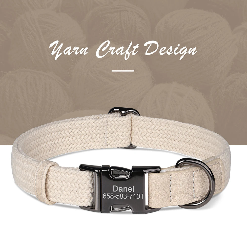 custom engraved nylon dog collar for small, medium, and large dogs