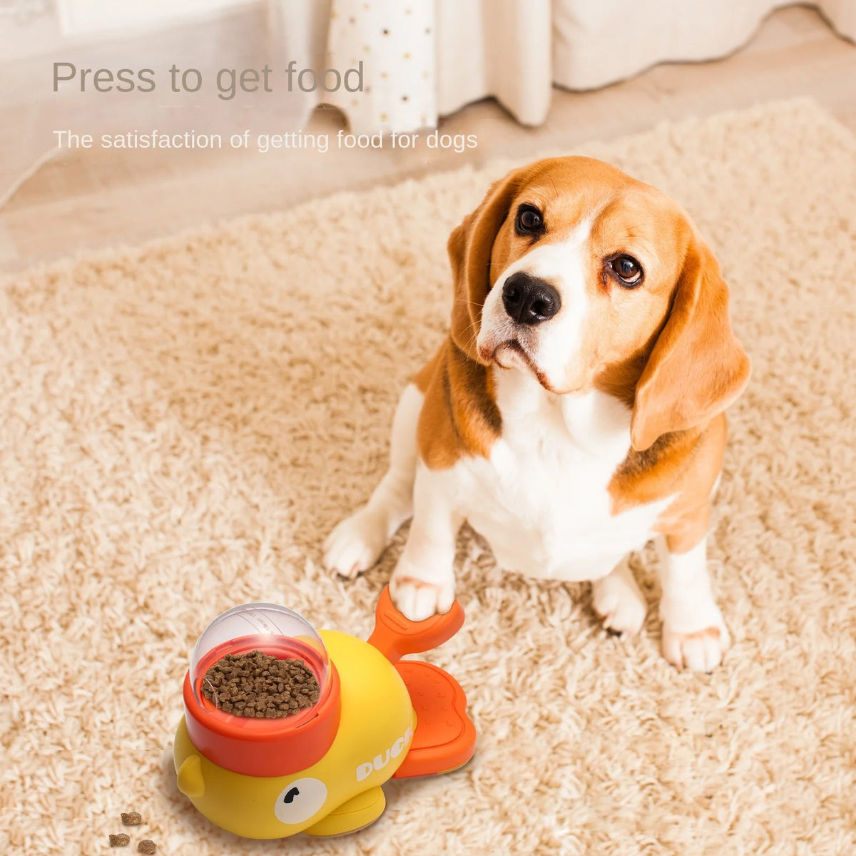 cartoon duck 2-in-1 interactive treat dispenser toy for dogs & cats