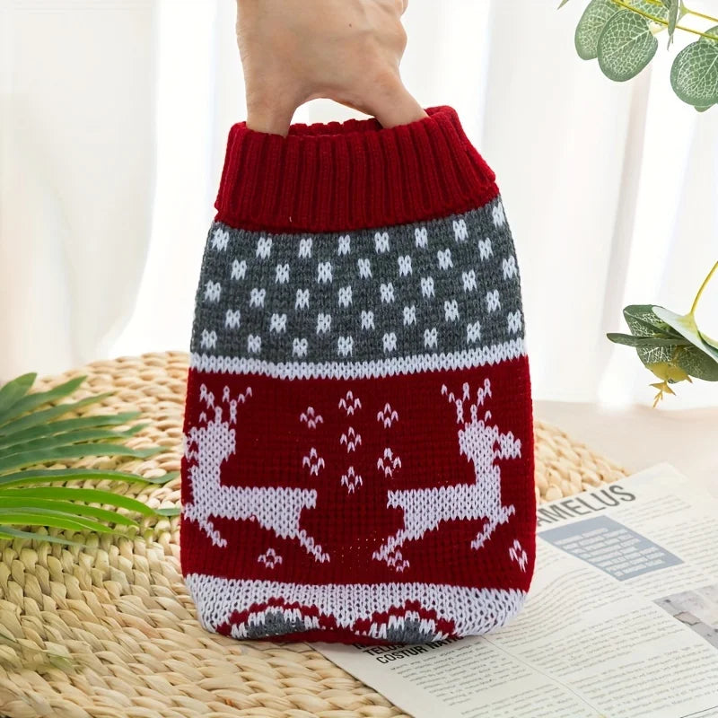 christmas knit pet sweater – festive wool sweater for dogs & cats