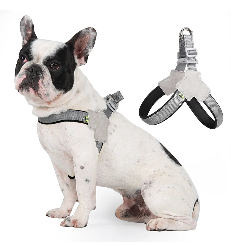 adjustable reflective dog harness for hiking, walking, and travel