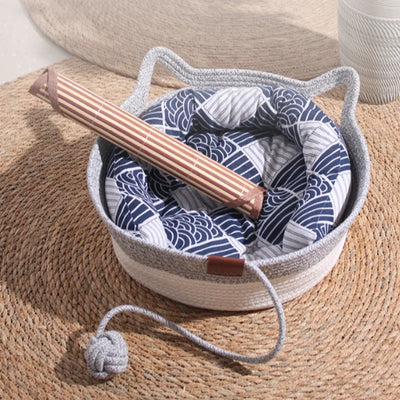 Woven Rattan Cat Bed – Breathable Summer Scratch-Resistant Nest