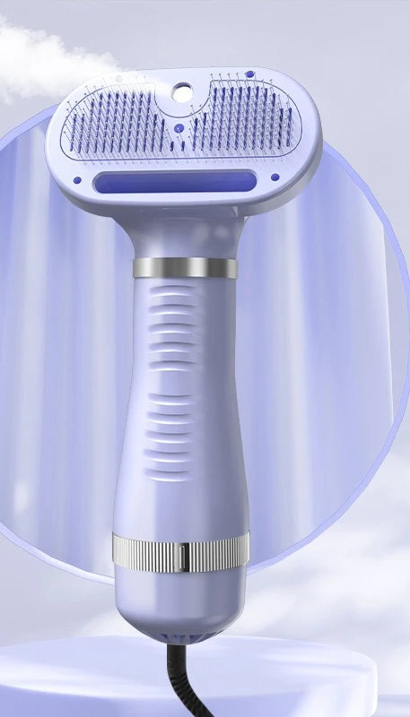 4-in-1 pet grooming station, steam comb & dryer with shedding brush
