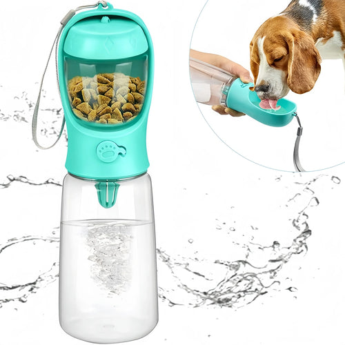 Portable Pet Water Bottle with Food Dispenser – Travel Cup