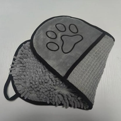 Absorbent Chenille Pet Bath Towel – Soft Quick-Dry Dog & Cat Towel