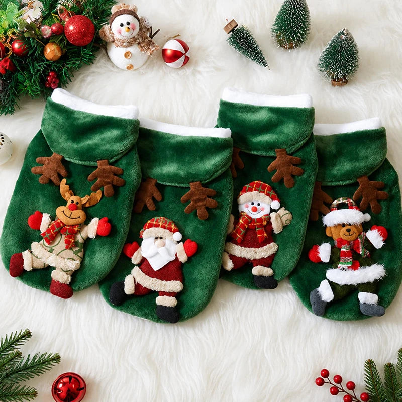 flannel christmas puppy and cat hoodie for small and medium pets