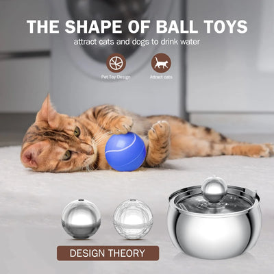 4L Stainless Steel Automatic Pet Water Fountain Quiet Filter for Cats