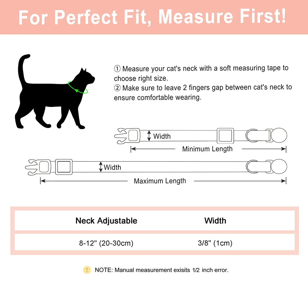 personalized pu leather cat collar with quick-release buckle, engraved
