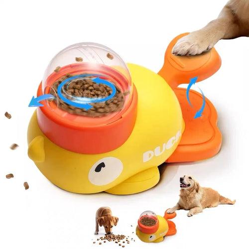 Cartoon Duck 2-in-1 Interactive Treat Dispenser Toy for Dogs & Cats