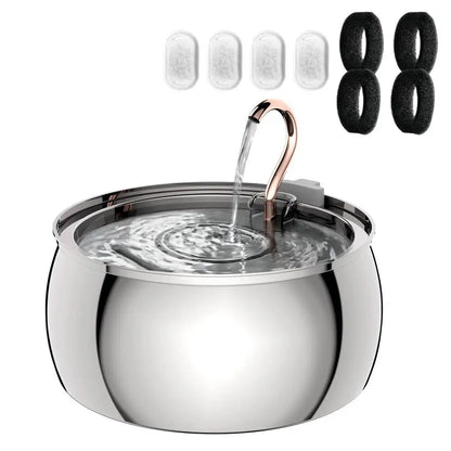 4L Stainless Steel Automatic Pet Water Fountain Quiet Filter for Cats