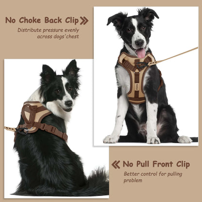 Luxury Chocolate No-Pull Dog Harness for Small, Medium, Large Dogs