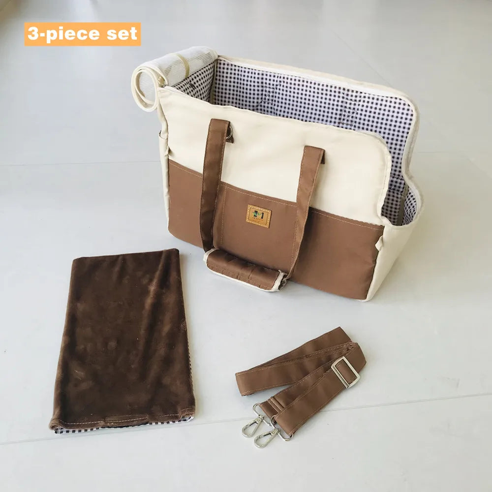 breathable pet carrier shoulder bag for cats & puppies, car seat