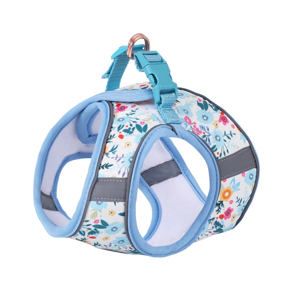 soft puppy harness, leash & collar set – adjustable pet vest set