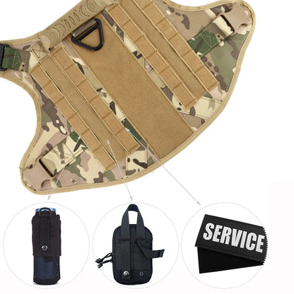 Tactical Dog Harness with MOLLE System – Heavy-Duty Large Dog Vest
