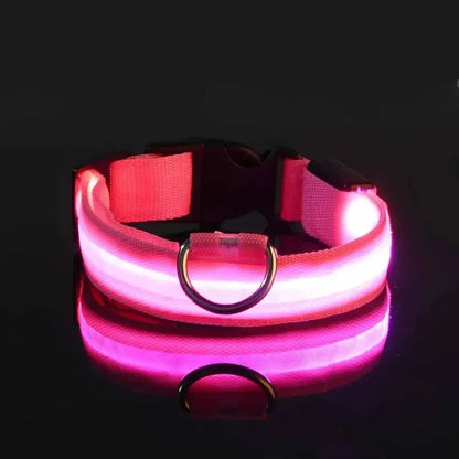 LED Glow Dog Collar - Battery-Powered Night Walking Safety Collar