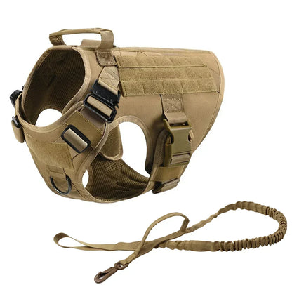 Tactical Dog Harness Set with MOLLE Pouches – Training Vest