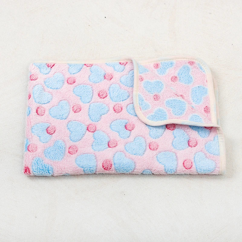 soft fluffy paw print pet blanket for puppies and cats warm flannel mat