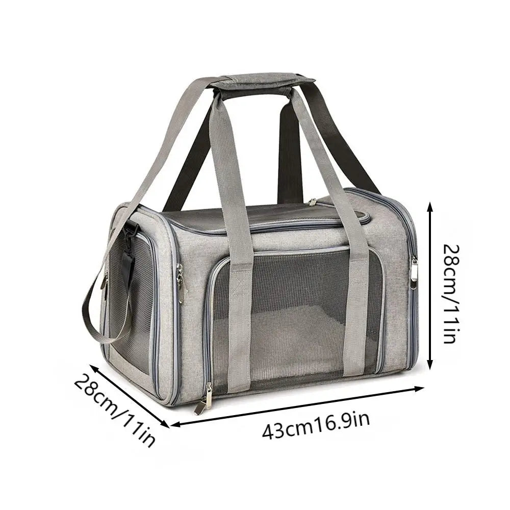 collapsible travel pet carrier for cats & dogs up to 15 lbs