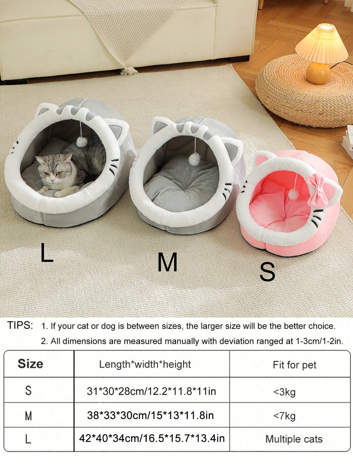cozy cave cat bed – warm plush tent for deep, comfortable sleep