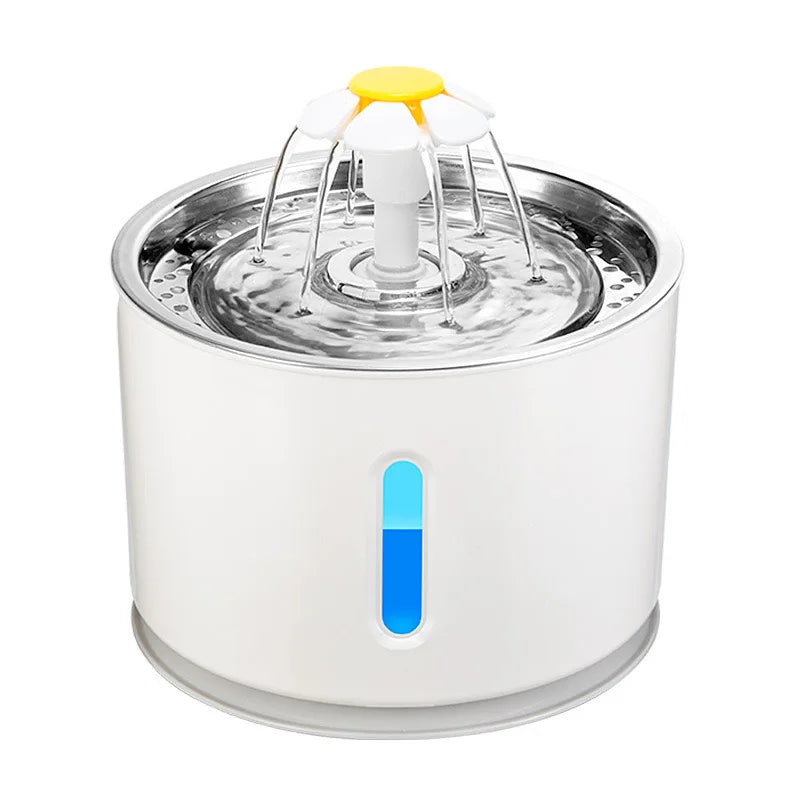 2.4l stainless steel cat water fountain with usb power and night light