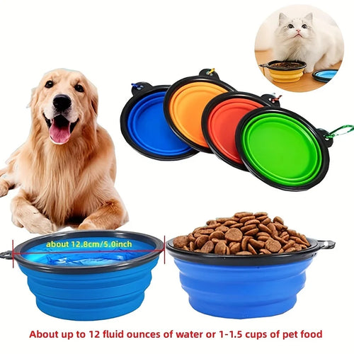 Collapsible Silicone Pet Bowl – Portable Travel Food & Water Bowl