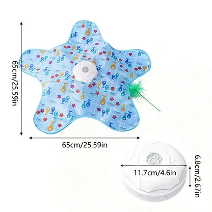 Hide & Seek Automatic Cat Play Mat 360° Feather Hunting Toy