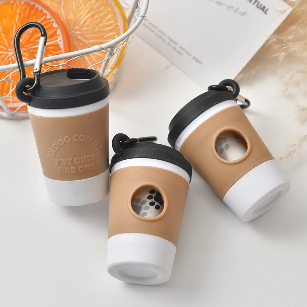 pawstrip coffee cup poop bag dispenser – portable holder