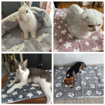 Thickened Soft Fleece Dog Bed Mat Warm Pet Blanket for Dogs and Cats