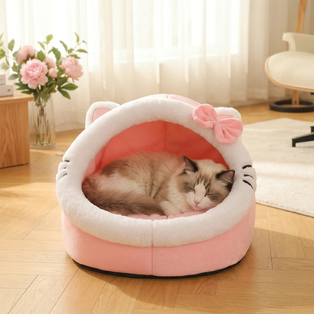 cozy cave cat bed – warm plush tent for deep, comfortable sleep
