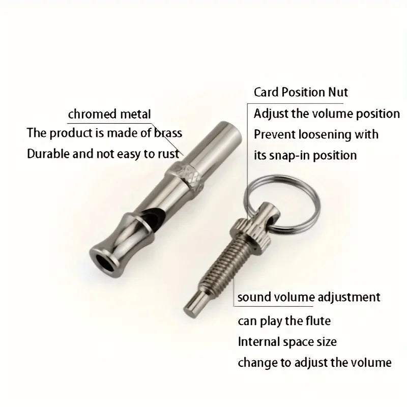 adjustable pitch dog whistle with keychain – training & recall