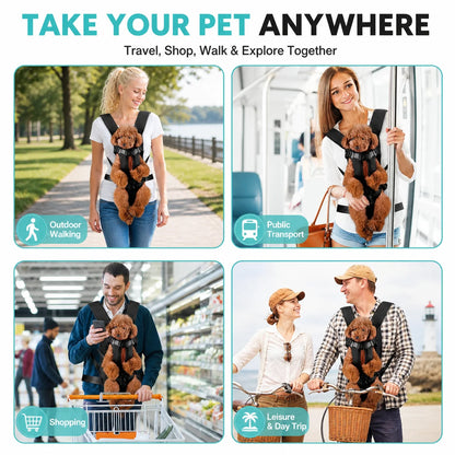Hands-Free Front Carrier Backpack for Small Dogs & Cats, Travel