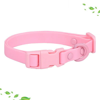 Macaron Colored Waterproof PVC Dog Collar, Adjustable Easy-Clean