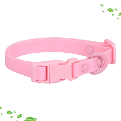 Macaron Colored Waterproof PVC Dog Collar, Adjustable Easy-Clean