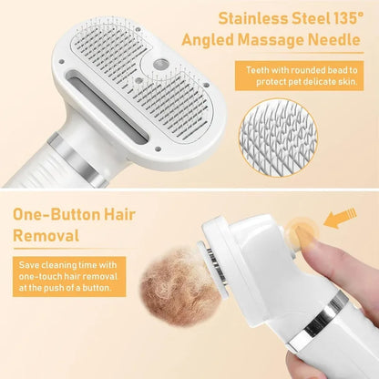 4-in-1 Pet Grooming Station, Steam Comb & Dryer with Shedding Brush