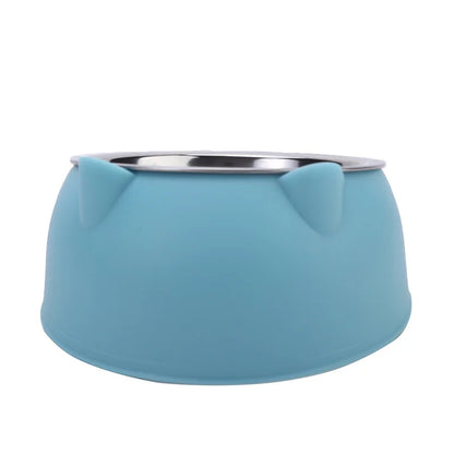 Inclined Stainless Steel Cat Bowl – Tilted Feeding Dish for Pets