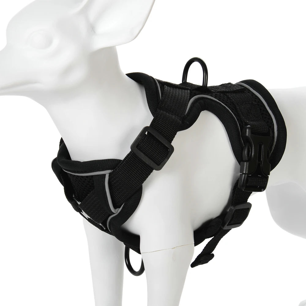adjustable harness & leash set for small dogs - reflective, breathable