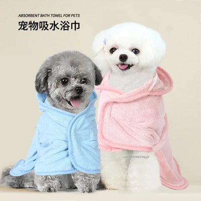 Dog Bathrobe, Absorbent Quick-Drying Wearable Towel for Dogs and Cats
