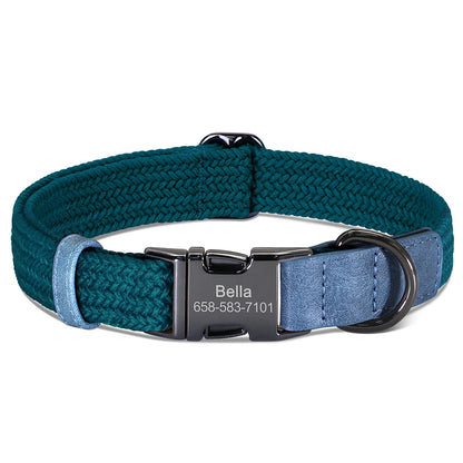 Custom Engraved Nylon Dog Collar for Small, Medium, and Large Dogs