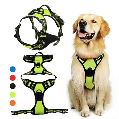Reflective Adjustable Dog Harness – Breathable Vest for All Sizes