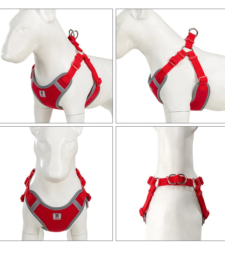 reflective adjustable pet harness & leash set for small/medium dogs