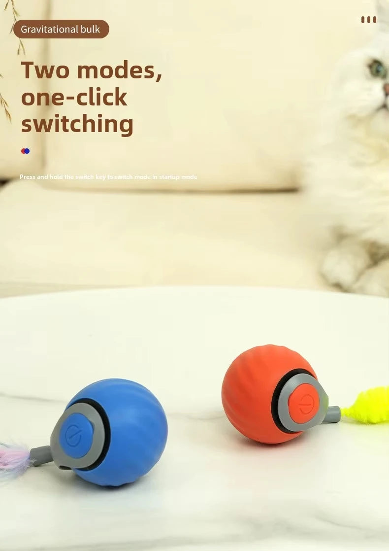speedy tail 2.0 interactive cat ball toy with dual-speed modes