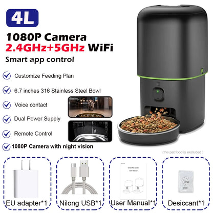 Furpipi Smart Cat Feeder with 1080P Camera – WiFi App Control