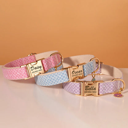 Personalized Bling Dog Collar - Free Engraved ID Tag & Flower Charm