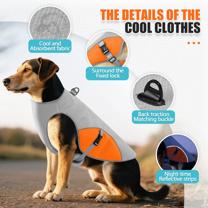 Dog Cooling Vest Harness with Portable Water Bottle for Summer Walks
