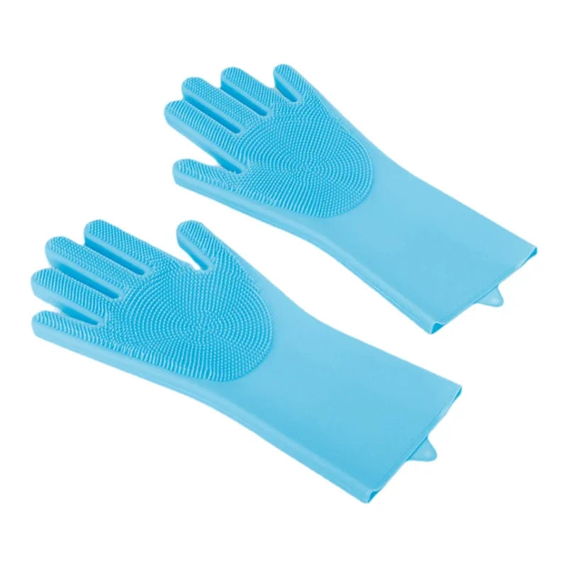silicone pet bathing gloves – shampoo scrubber hair remover