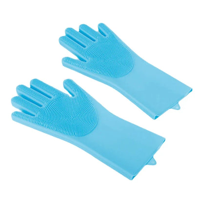 Silicone Pet Bathing Gloves – Shampoo Scrubber Hair Remover