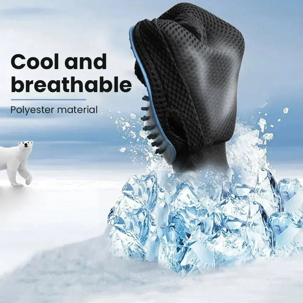 eeljoy 2-in-1 pet grooming glove – deshedding massage brush