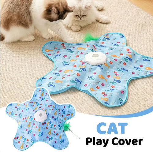 Hide & Seek Automatic Cat Play Mat 360° Feather Hunting Toy