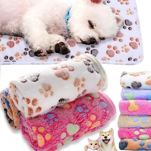 Soft Coral Fleece Pet Blanket – Cozy Warm Mat for Cats & Dogs