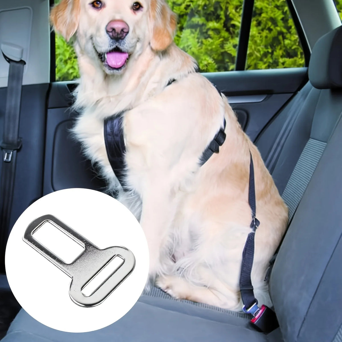 pet seat belt adapter clips – metal car leash connectors
